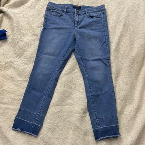Ann Taylor skinny jeans with two tone split hem